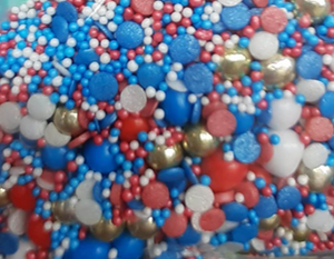 Red, White, Blue & Gold Pearl Mix 60g