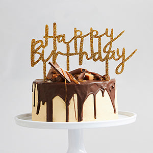 Happy Birthday Topper (Gold, Silver or Rose Gold)