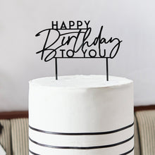 Happy Birthday to You Acrylic Black Cake Topper
