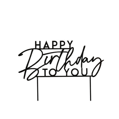 Happy Birthday to You Acrylic Black Cake Topper