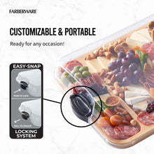 BUILD A BOARD Divided Rectangular Bamboo Platter with clear lid