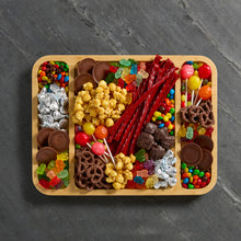 BUILD A BOARD Divided Rectangular Bamboo Platter with clear lid