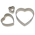 Hearts x 3 Mini Cookie Cutters Set