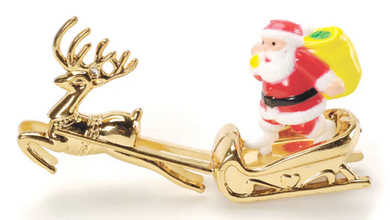 Santa & Golden Sleigh Plastic Topper