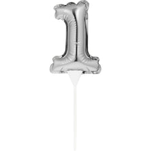 Self Inflating Balloon Number Toppers - Gold or Silver