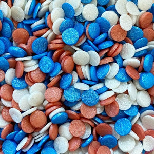 Red, White & Blue Confetti Shapes - 50g tub