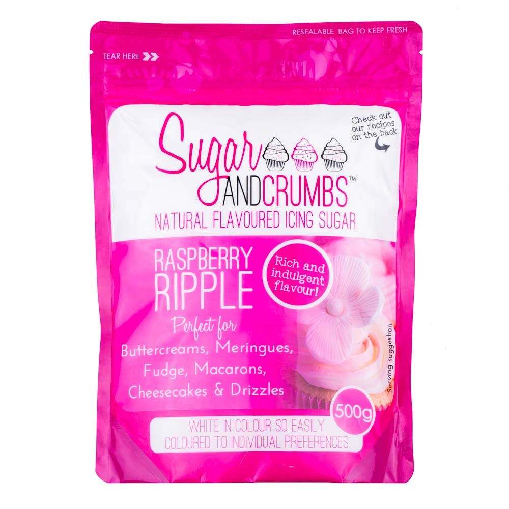 Sugar - Natural Flavoured Icing Sugar - Raspberry Ripple - 500g – Home ...