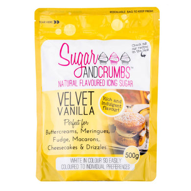 Sugar & Crumbs Natural Flavoured Icing Sugar - Velvet Vanilla - 500g