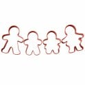 Gingerbread Family x 4 Cookie Cutters Set