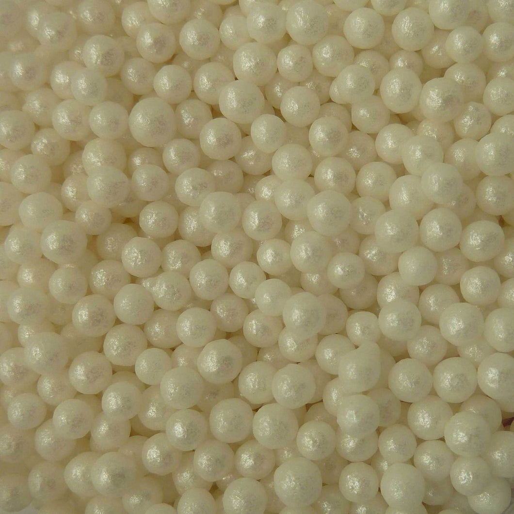 White/Mother of Pearl 4mm Glimmer Pearls 50g
