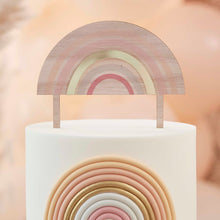 Wooden Rainbow Cake Topper