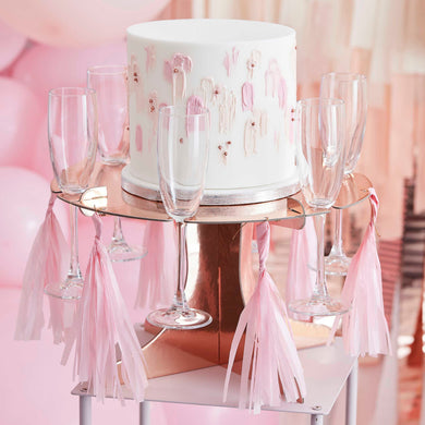 Cake/Treat Stand with Drink Holders - Rose Gold